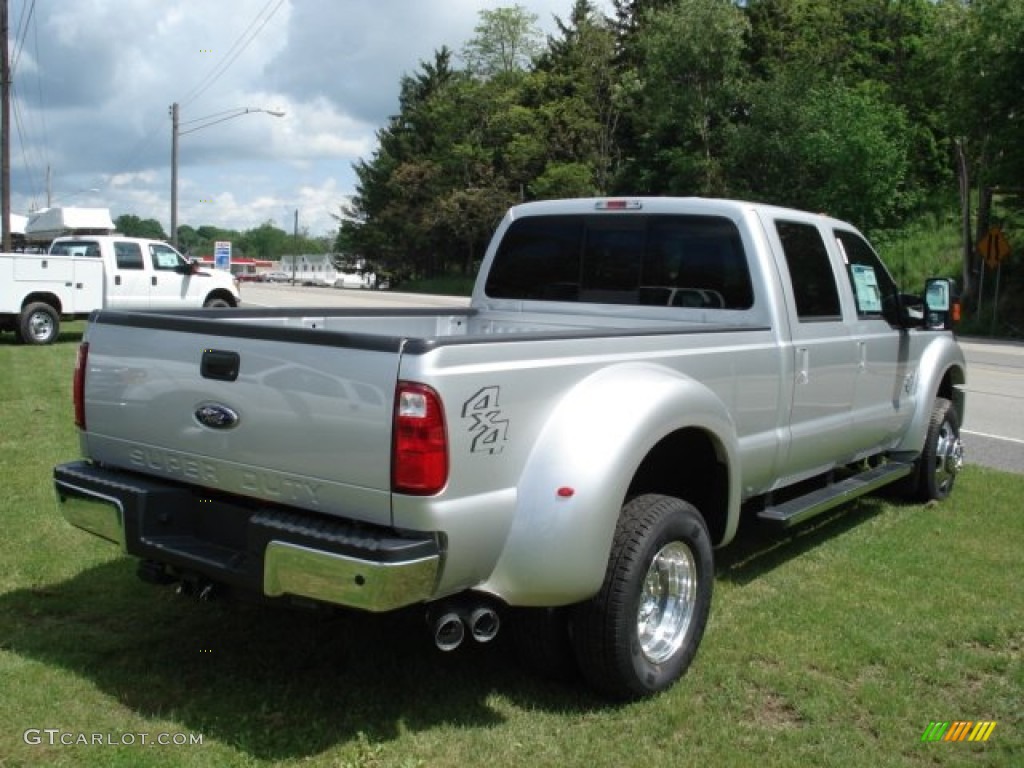 Ingot Silver 2012 Ford F450 Super Duty Lariat Crew Cab 4x4 Dually Exterior Photo #65204658