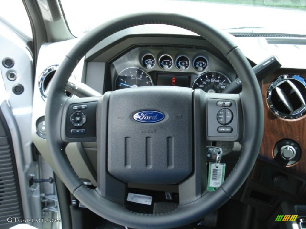 2012 Ford F450 Super Duty Lariat Crew Cab 4x4 Dually Black Steering Wheel Photo #65204730