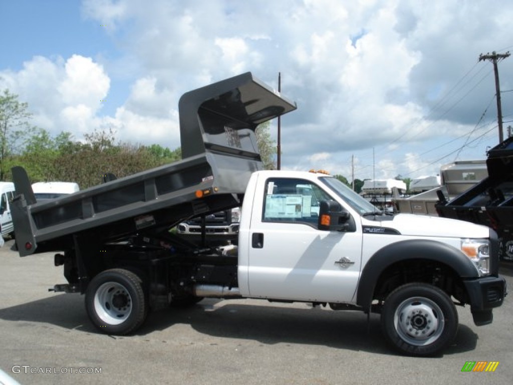 2012 F450 Super Duty XL Regular Cab 4x4 Dump Truck - Oxford White / Steel photo #1