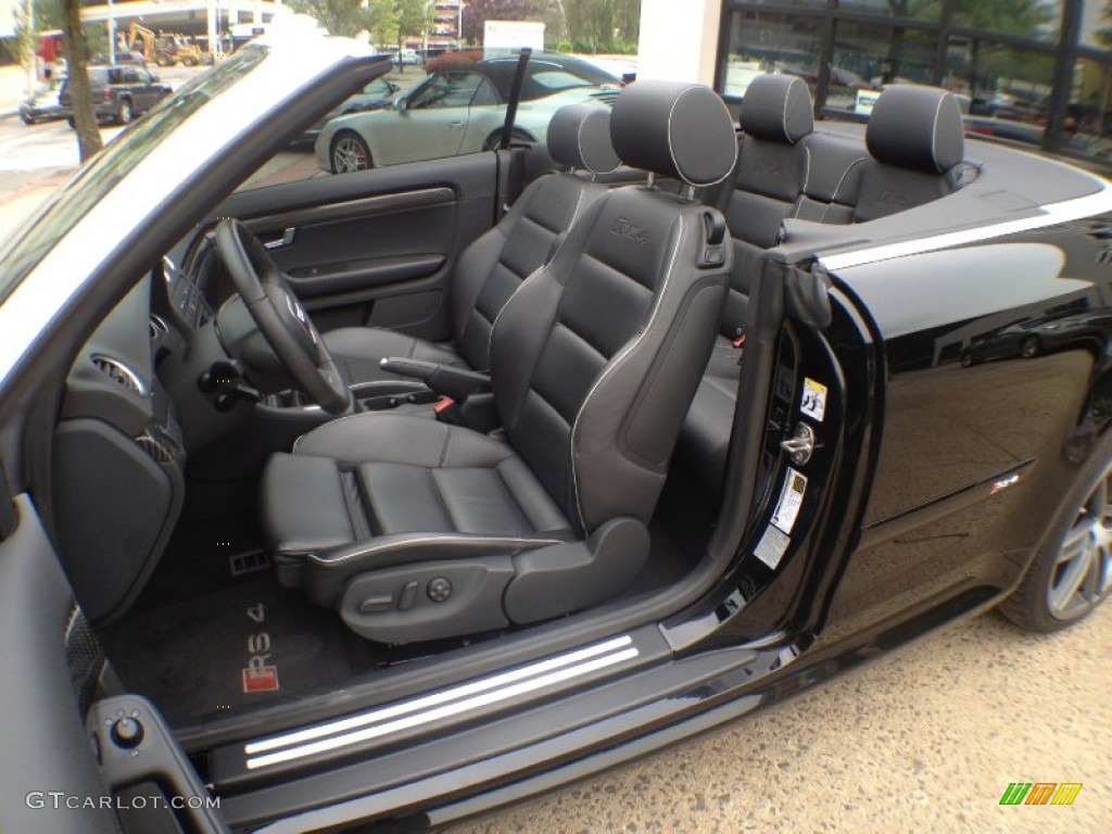 Black Interior 2008 Audi RS4 4.2 quattro Convertible Photo #65205666
