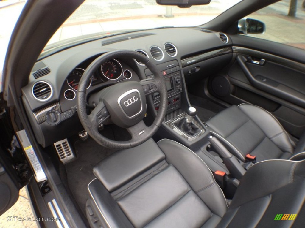 Black Interior 2008 Audi RS4 4.2 quattro Convertible Photo #65205678