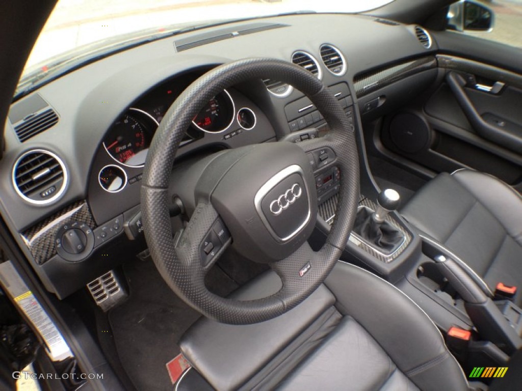 Black Interior 2008 Audi RS4 4.2 quattro Convertible Photo #65205687