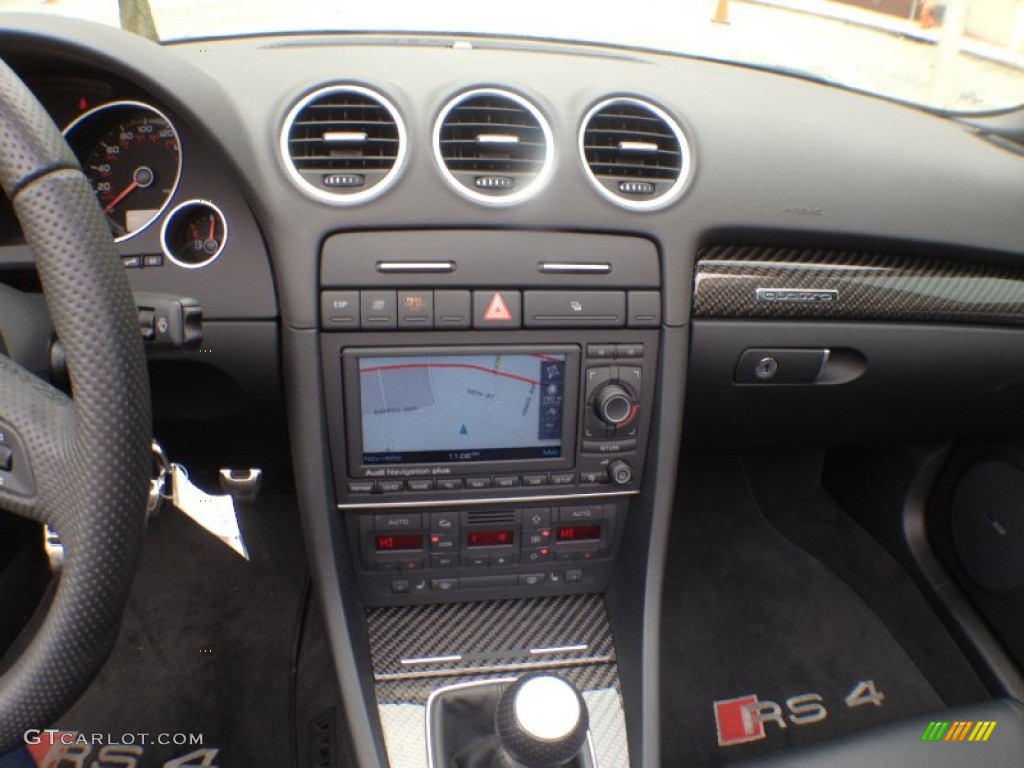 2008 Audi RS4 4.2 quattro Convertible Black Dashboard Photo #65205723