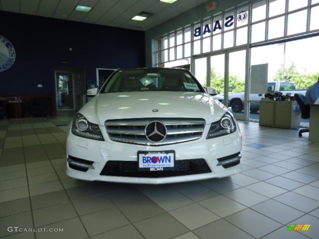 2012 C 350 Sport - Arctic White / Sahara Beige photo #2