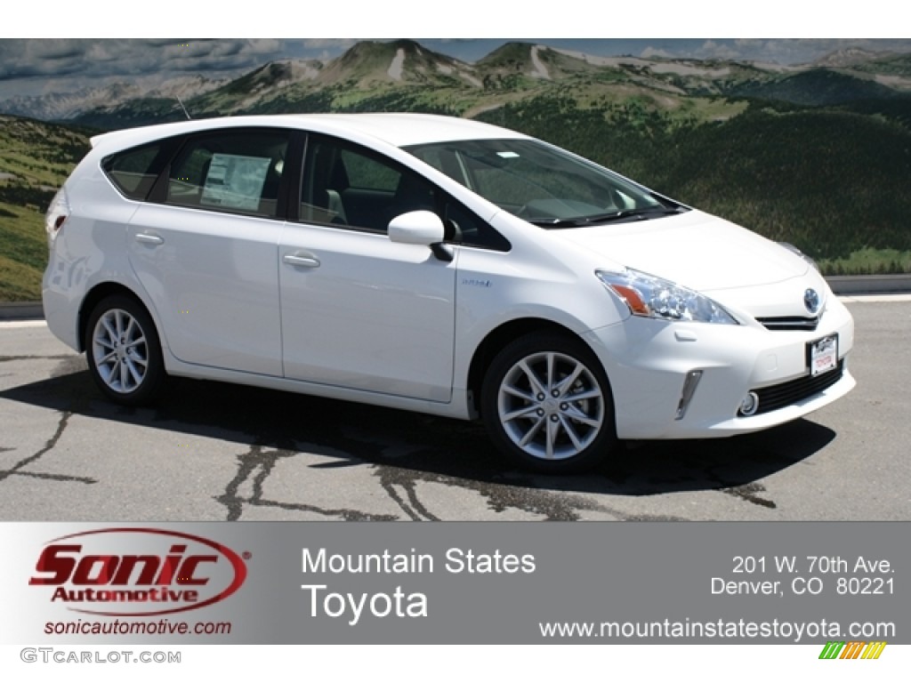 2012 Prius v Five Hybrid - Blizzard White Pearl / Misty Gray photo #1