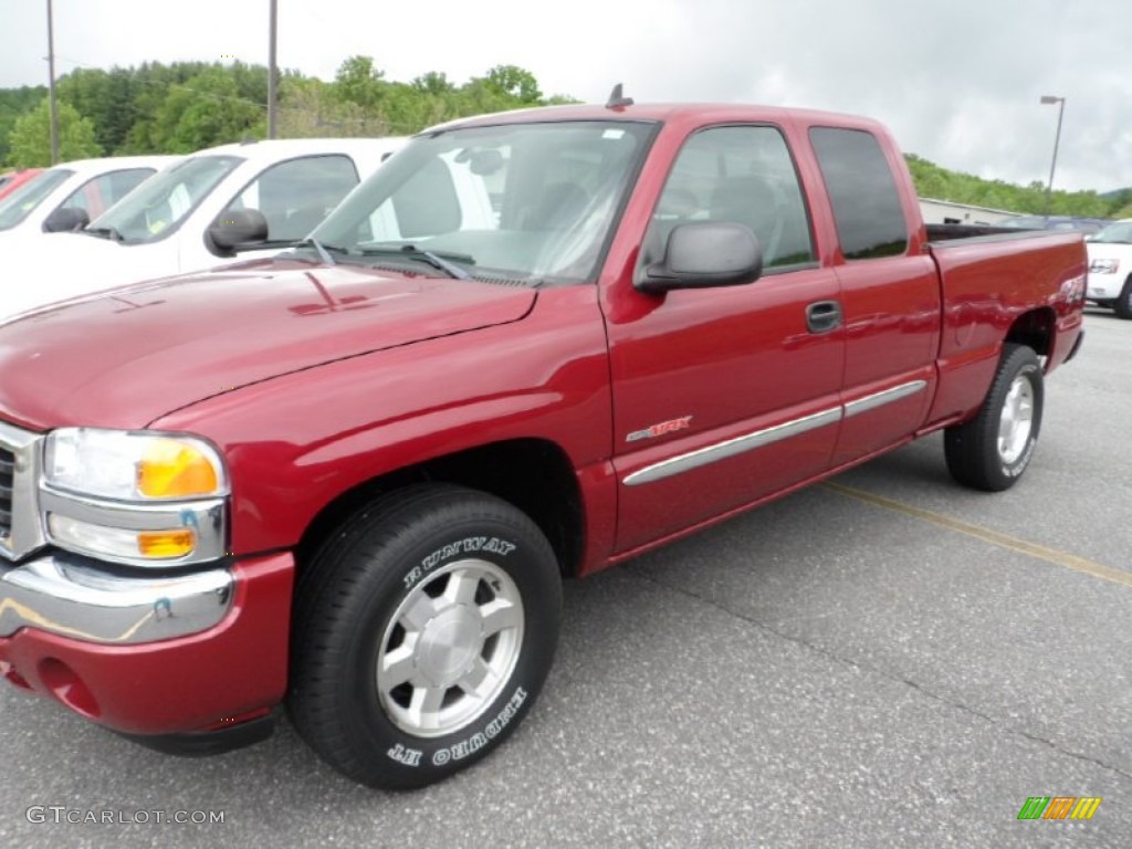 2006 Sierra 1500 SLE Extended Cab 4x4 - Sport Red Metallic / Pewter photo #1