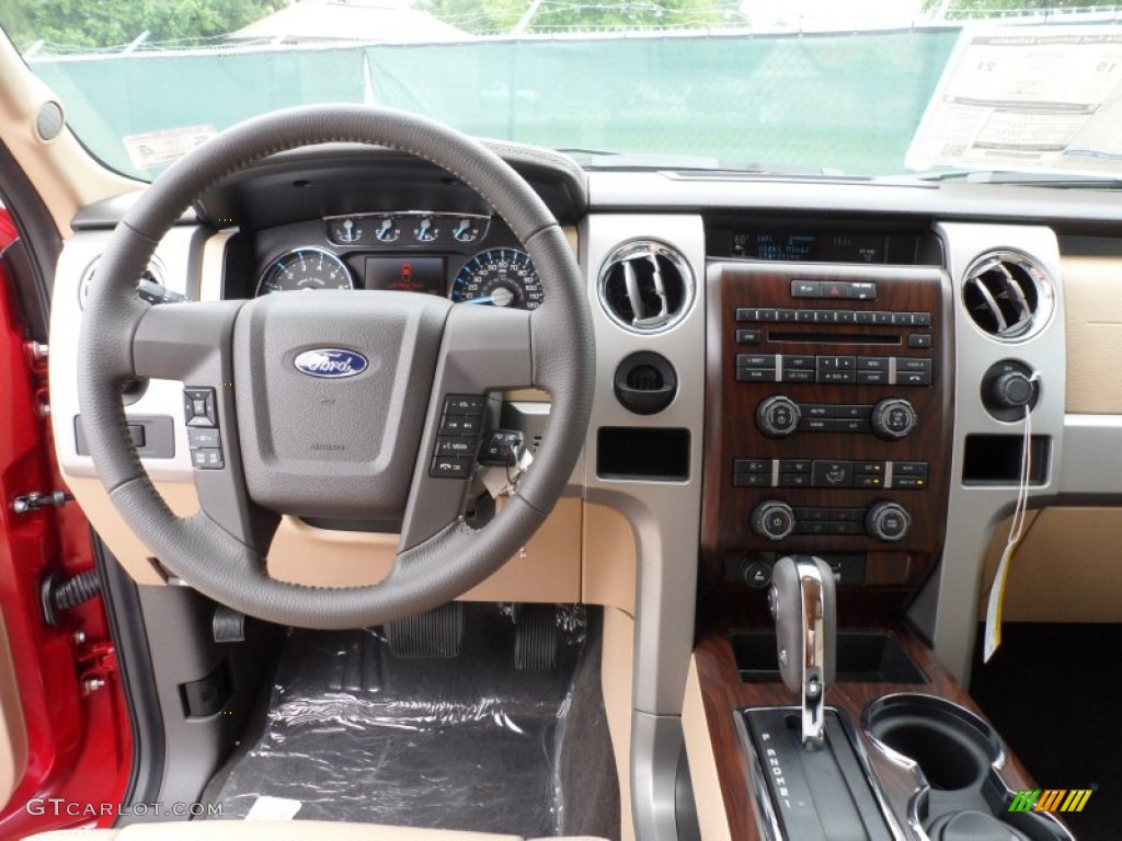 2012 Ford F150 Lariat SuperCrew Pale Adobe Dashboard Photo #65220532