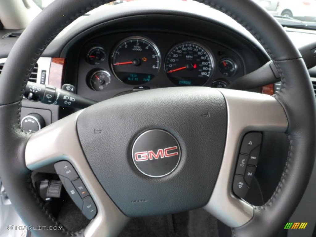 2012 GMC Yukon SLE 4x4 Ebony Steering Wheel Photo #65221087