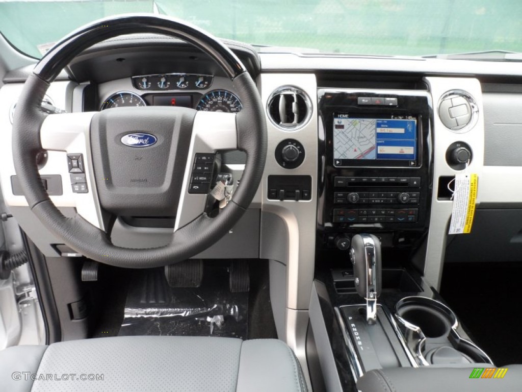 2012 Ford F150 Platinum SuperCrew 4x4 Platinum Steel Gray/Black Leather Dashboard Photo #65221153