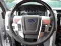 Platinum Steel Gray/Black Leather Steering Wheel Photo for 2012 Ford F150 #65221195