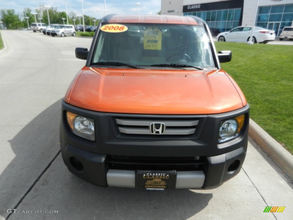 2008 Element LX AWD - Tangerine Orange Metallic / Gray/Black photo #8