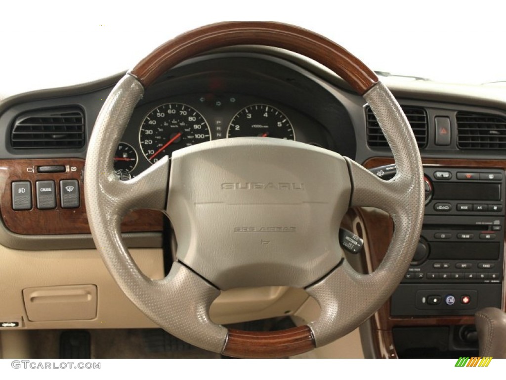 2004 Subaru Outback H6 3.0 Sedan Beige Steering Wheel Photo #65223956