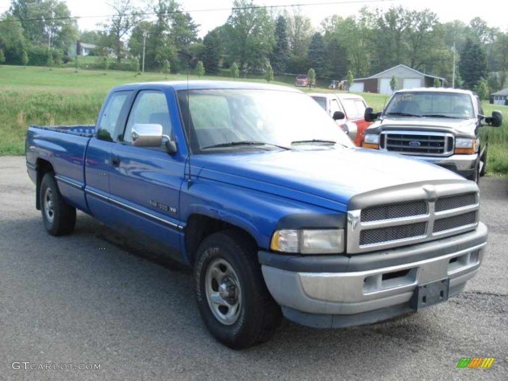 1996 Ram 1500 ST Extended Cab - Brilliant Blue Pearl / Gray photo #1