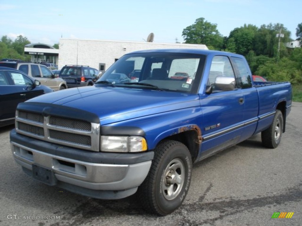 1996 Ram 1500 ST Extended Cab - Brilliant Blue Pearl / Gray photo #3