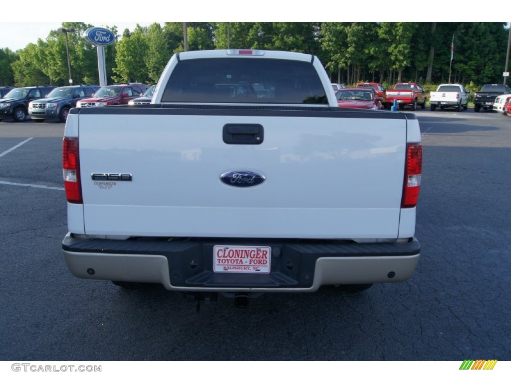 2007 F150 Lariat SuperCab - Oxford White / Tan photo #4