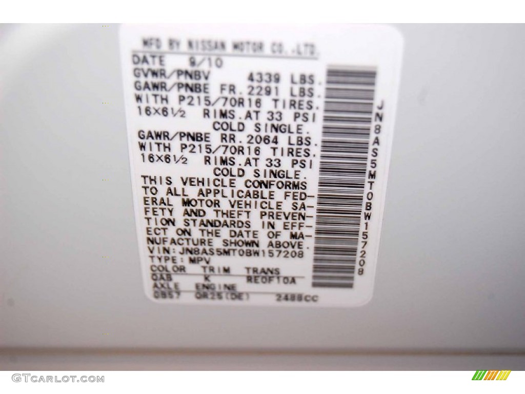 2011 Rogue S - Pearl White / Gray photo #12