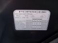 Info Tag of 1998 Boxster 