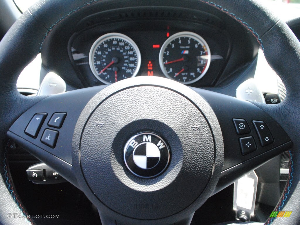 2009 BMW M6 Convertible Black Merino Leather Steering Wheel Photo #65237924