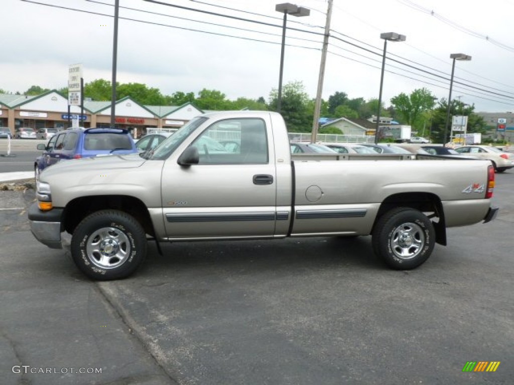 2000 Silverado 1500 LS Regular Cab 4x4 - Light Pewter Metallic / Graphite photo #4