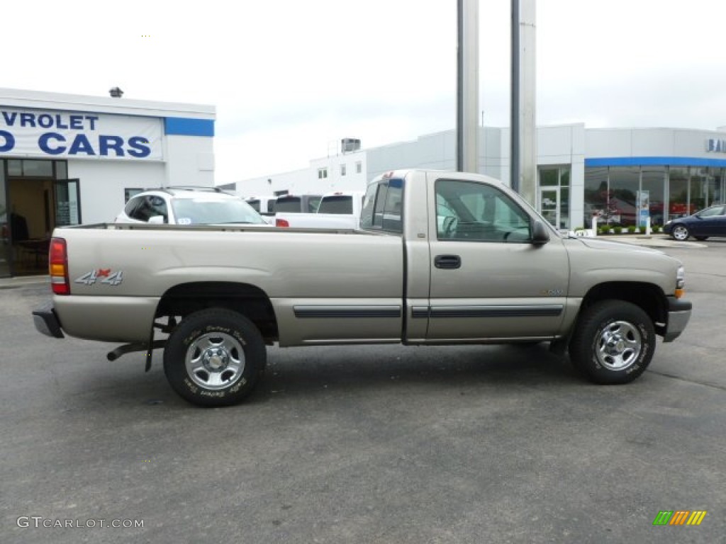 2000 Silverado 1500 LS Regular Cab 4x4 - Light Pewter Metallic / Graphite photo #8