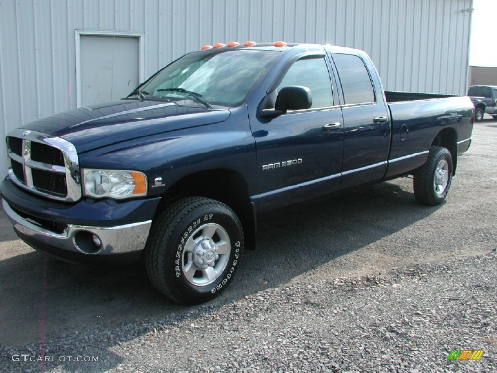 2003 Ram 2500 Laramie Quad Cab 4x4 - Patriot Blue Pearl / Dark Slate Gray photo #1