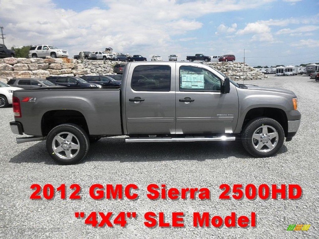 2012 Sierra 2500HD SLE Crew Cab 4x4 - Steel Gray Metallic / Ebony photo #1