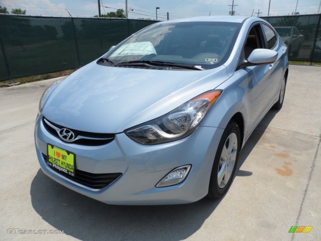 2013 Elantra GLS - Blue Sky Metallic / Beige photo #7