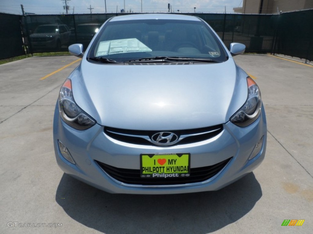 2013 Elantra GLS - Blue Sky Metallic / Beige photo #8