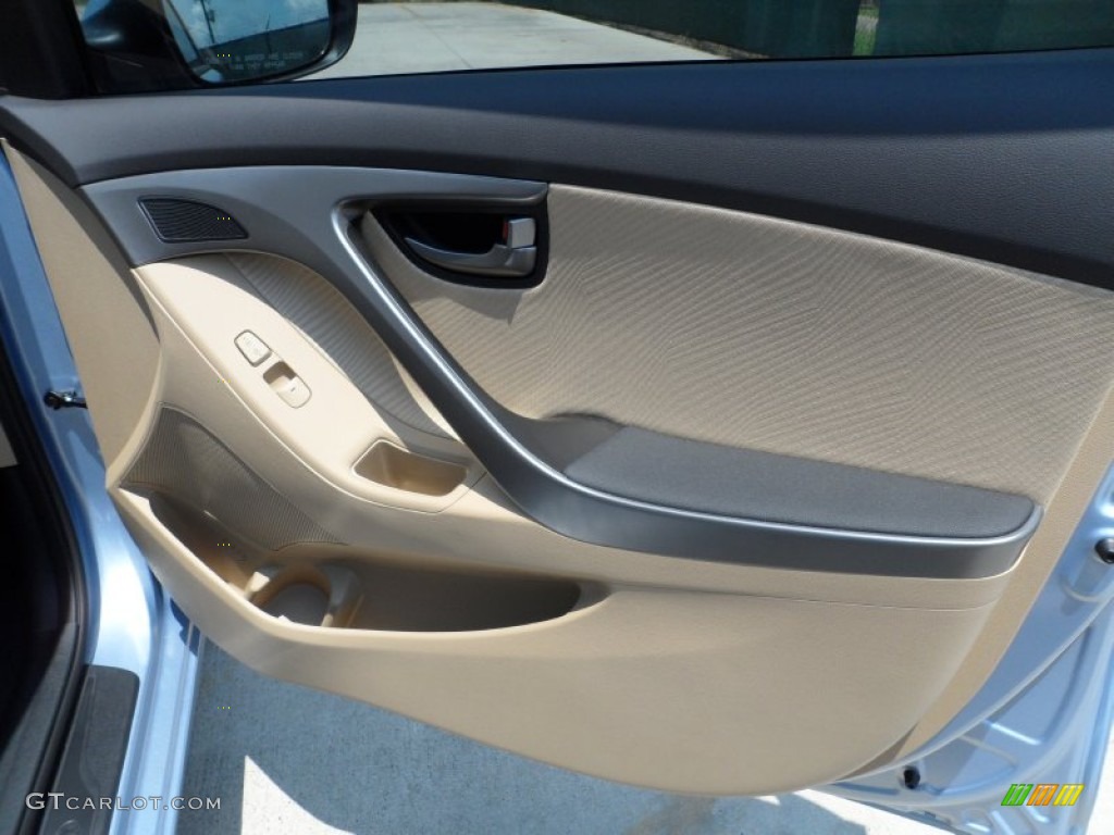 2013 Elantra GLS - Blue Sky Metallic / Beige photo #17