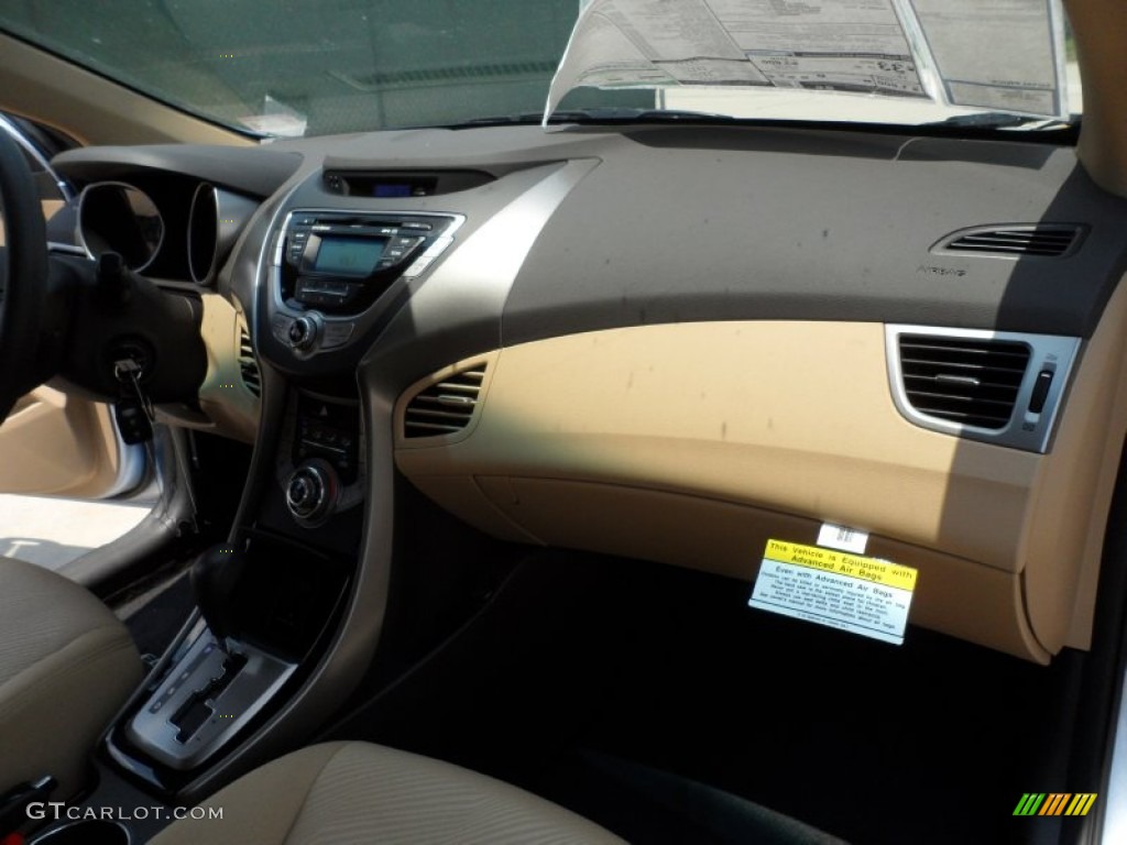 2013 Elantra GLS - Blue Sky Metallic / Beige photo #18