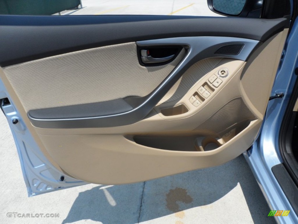 2013 Elantra GLS - Blue Sky Metallic / Beige photo #23
