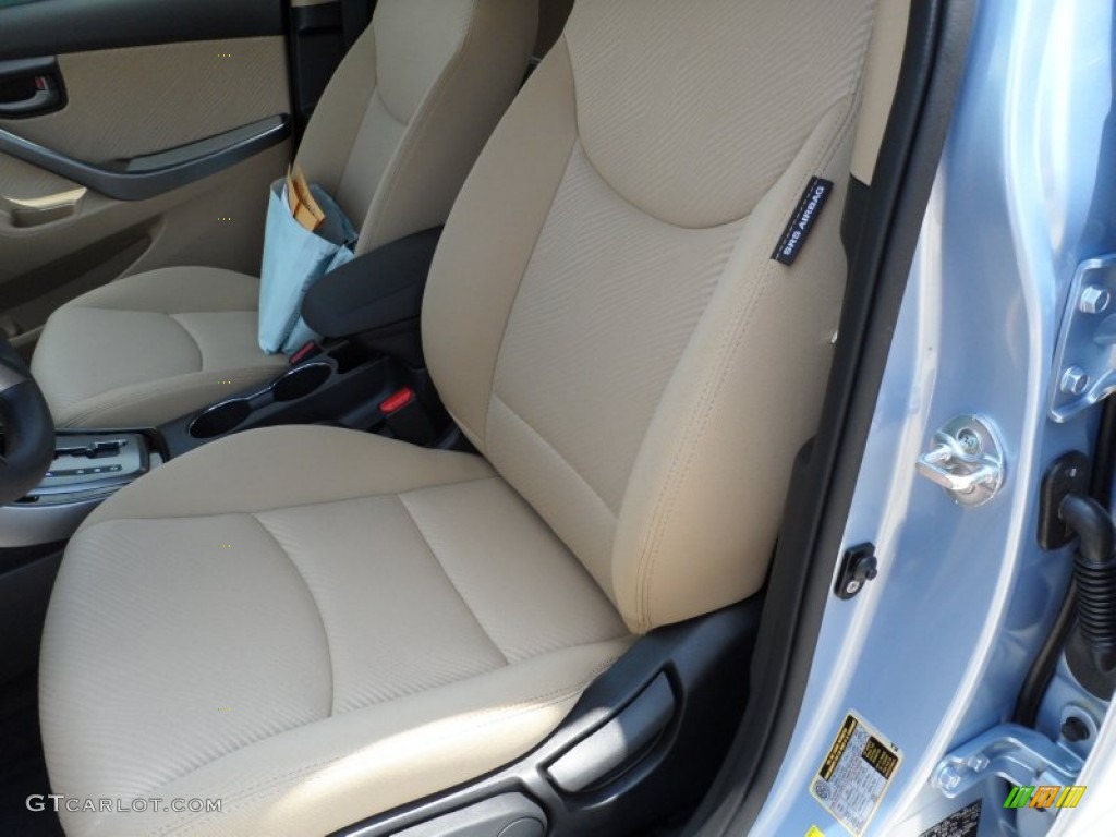 2013 Elantra GLS - Blue Sky Metallic / Beige photo #25