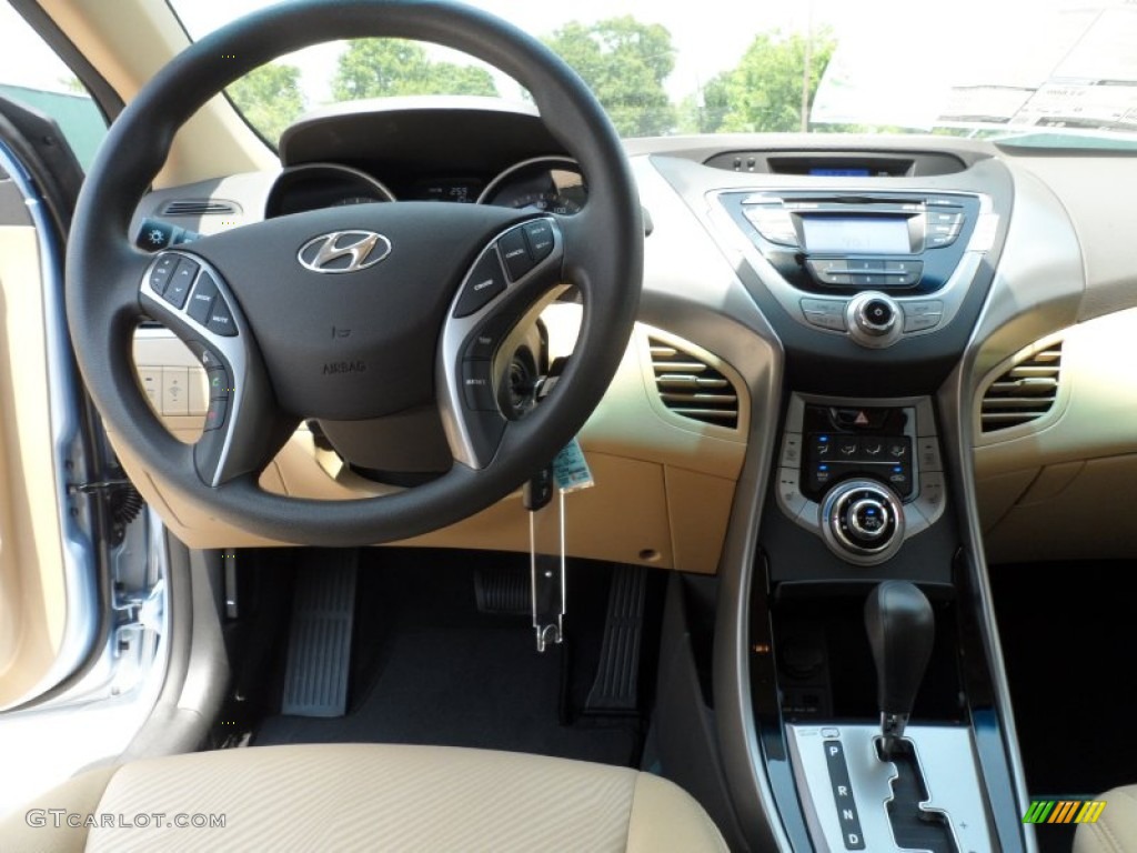 2013 Elantra GLS - Blue Sky Metallic / Beige photo #27