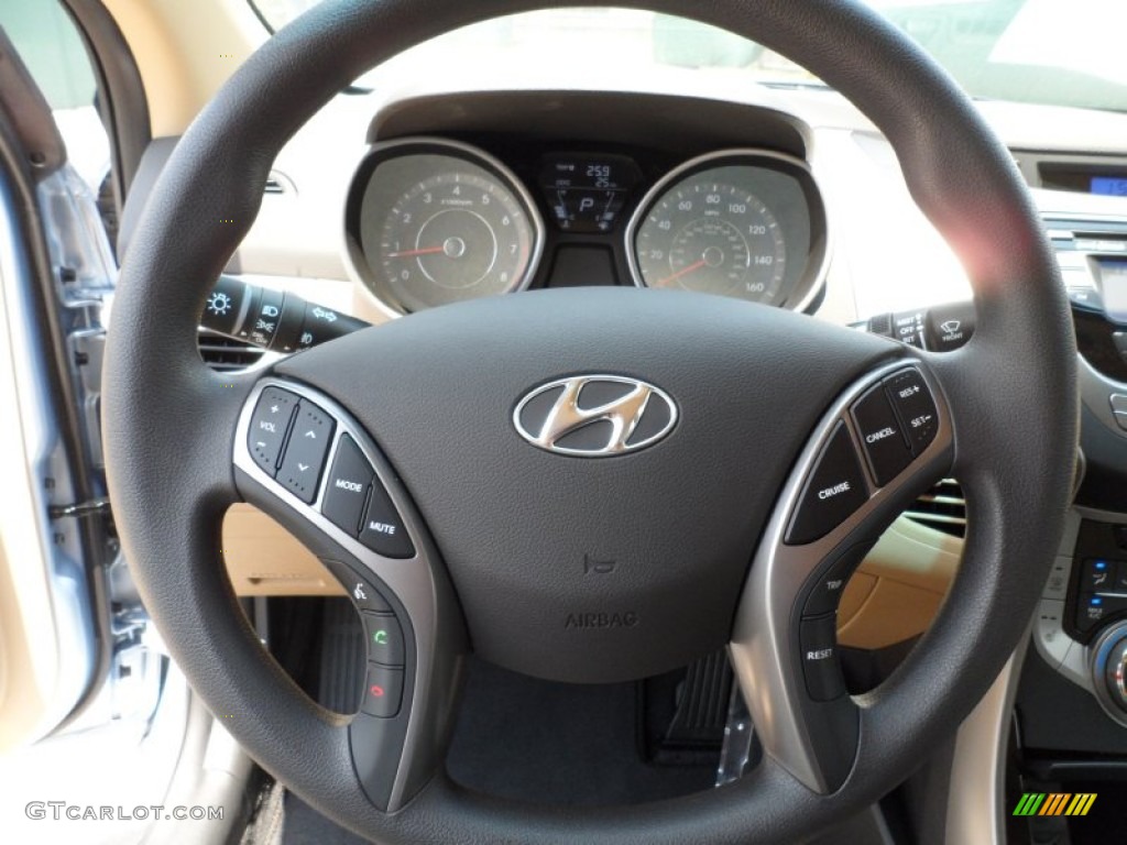 2013 Elantra GLS - Blue Sky Metallic / Beige photo #31