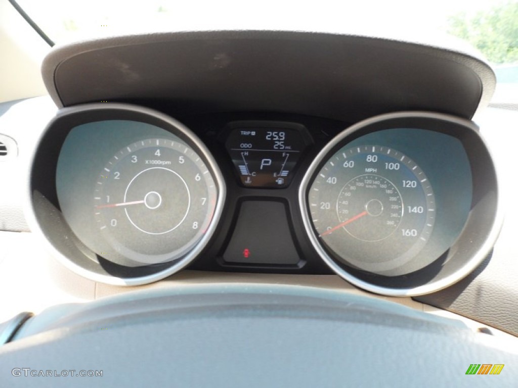 2013 Elantra GLS - Blue Sky Metallic / Beige photo #32