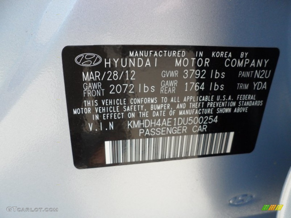 2013 Elantra GLS - Blue Sky Metallic / Beige photo #34