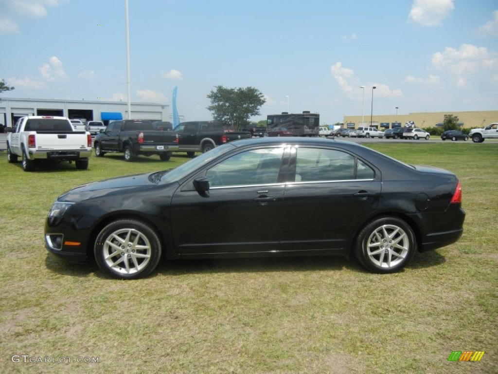 2011 Fusion SEL V6 - Tuxedo Black Metallic / Camel photo #5