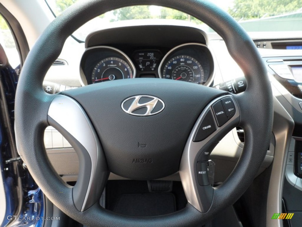 2013 Hyundai Elantra GLS Gray Steering Wheel Photo #65243624