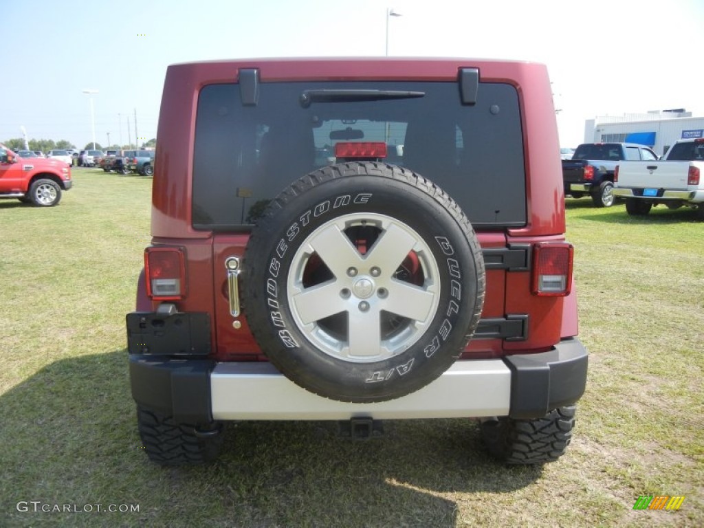 2011 Wrangler Sahara 4x4 - Deep Cherry Red Crystal Pearl / Black photo #3