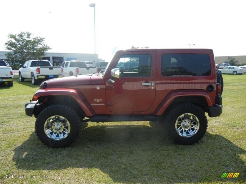 2011 Wrangler Sahara 4x4 - Deep Cherry Red Crystal Pearl / Black photo #5