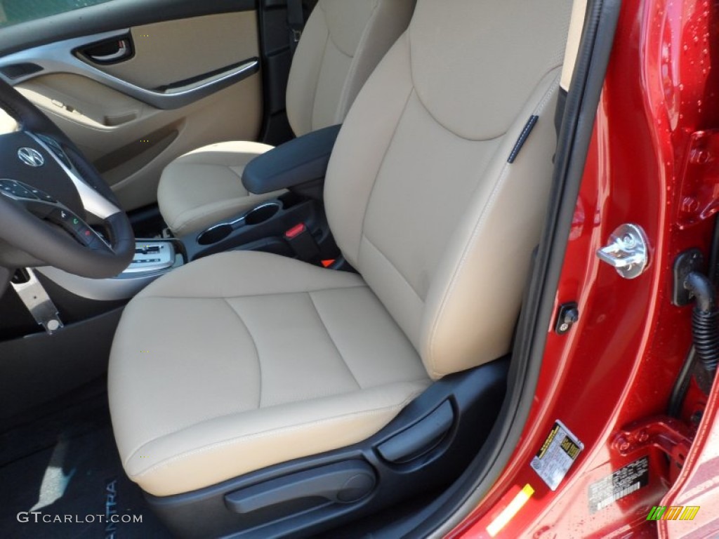 2012 Elantra Limited - Red Allure / Beige photo #28