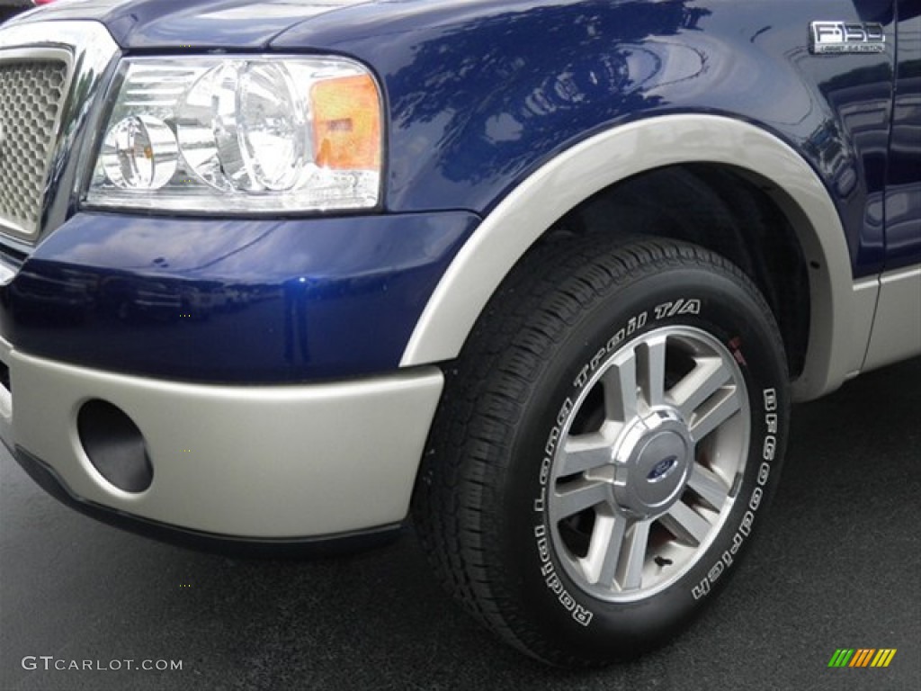 2007 F150 Lariat SuperCrew - Dark Blue Pearl Metallic / Tan photo #4