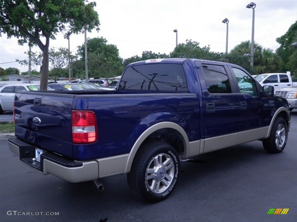 2007 F150 Lariat SuperCrew - Dark Blue Pearl Metallic / Tan photo #11