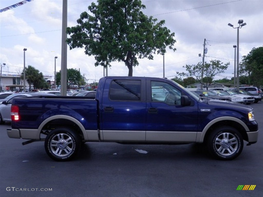 2007 F150 Lariat SuperCrew - Dark Blue Pearl Metallic / Tan photo #12