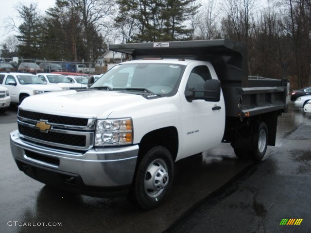 2012 Silverado 3500HD WT Regular Cab 4x4 Dump Truck - Summit White / Dark Titanium photo #2
