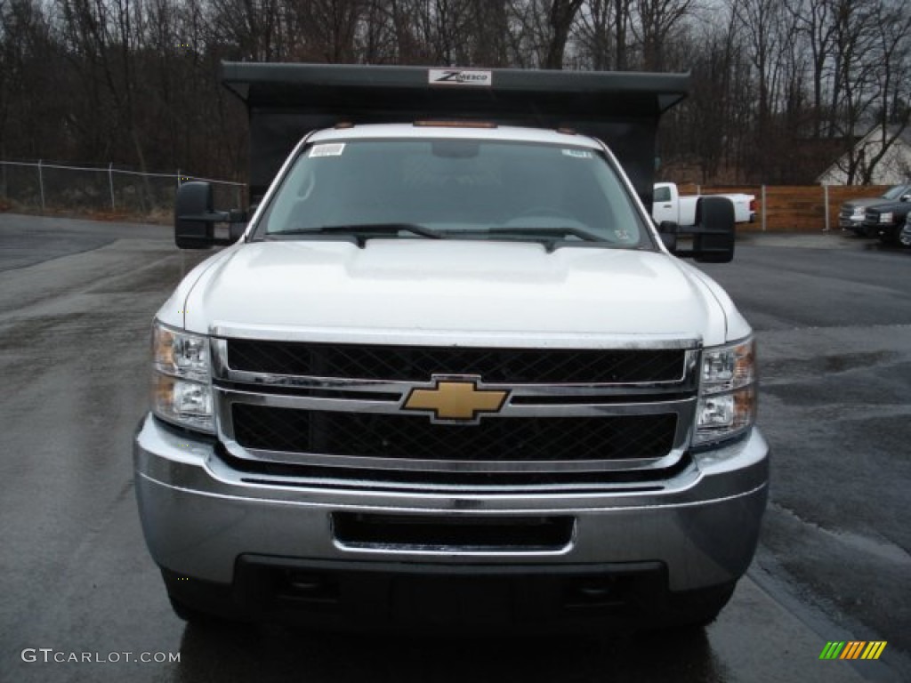 2012 Silverado 3500HD WT Regular Cab 4x4 Dump Truck - Summit White / Dark Titanium photo #3