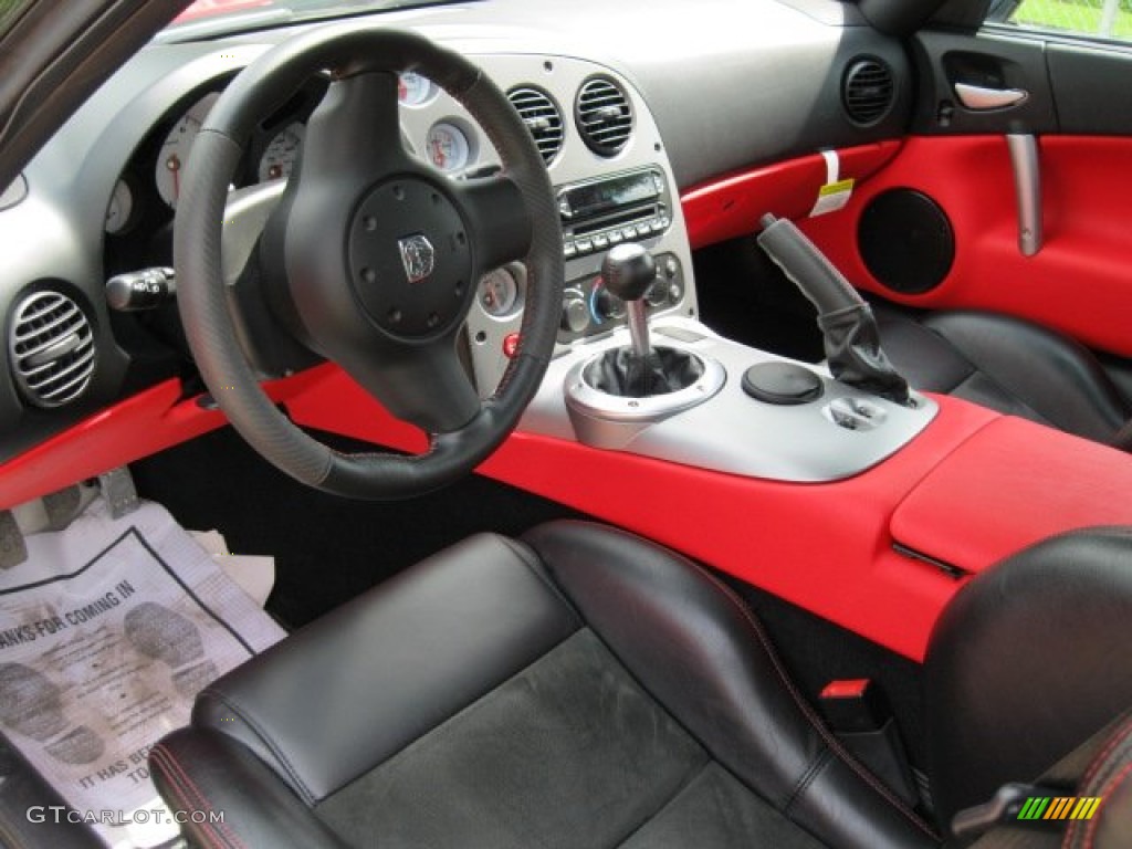 Black/Red Interior 2008 Dodge Viper SRT-10 Coupe Photo #65263769