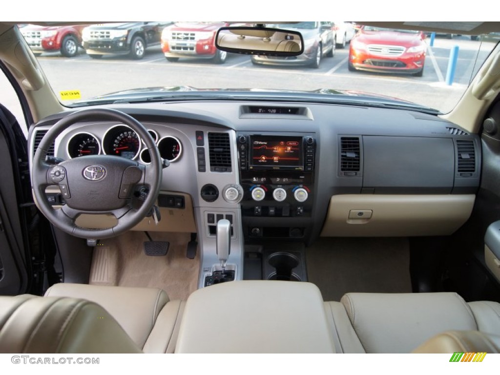 2008 Toyota Tundra Limited CrewMax Beige Dashboard Photo #65264942