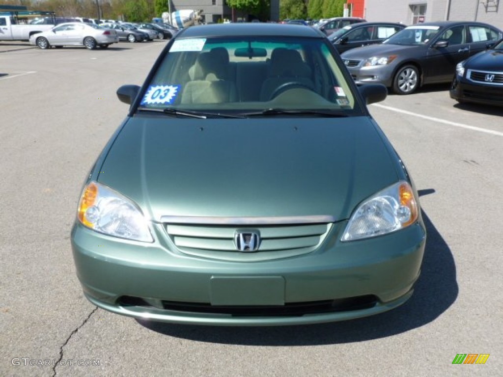 2003 Civic LX Sedan - Galapagos Green / Ivory photo #2