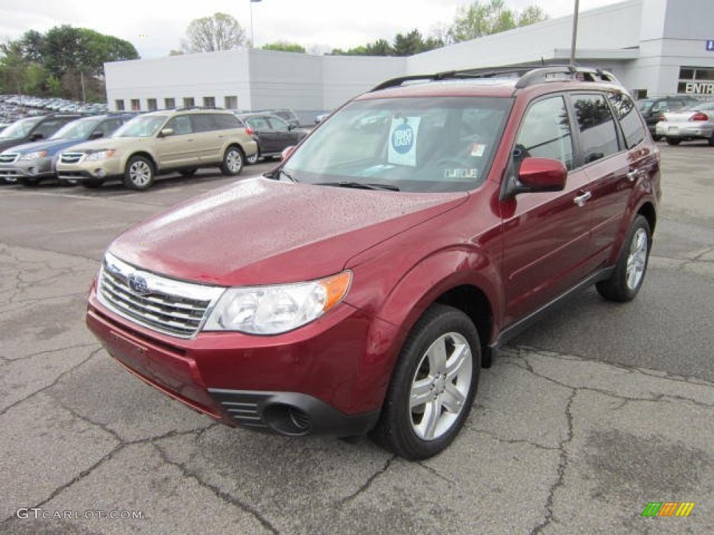 2009 Forester 2.5 X Premium - Camellia Red Pearl / Black photo #3